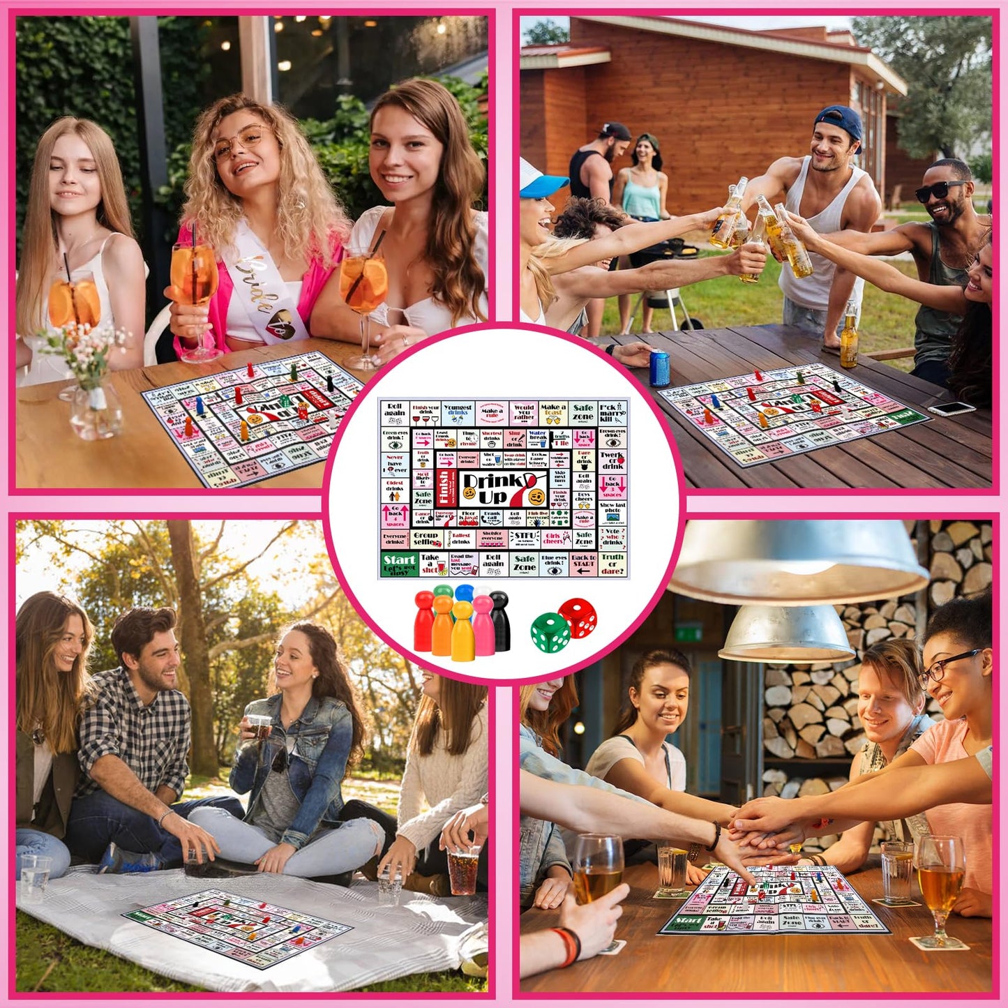 HYXFJITS Drinking Board Game for Adults – Waterproof Leather Mat, 2-8 Players