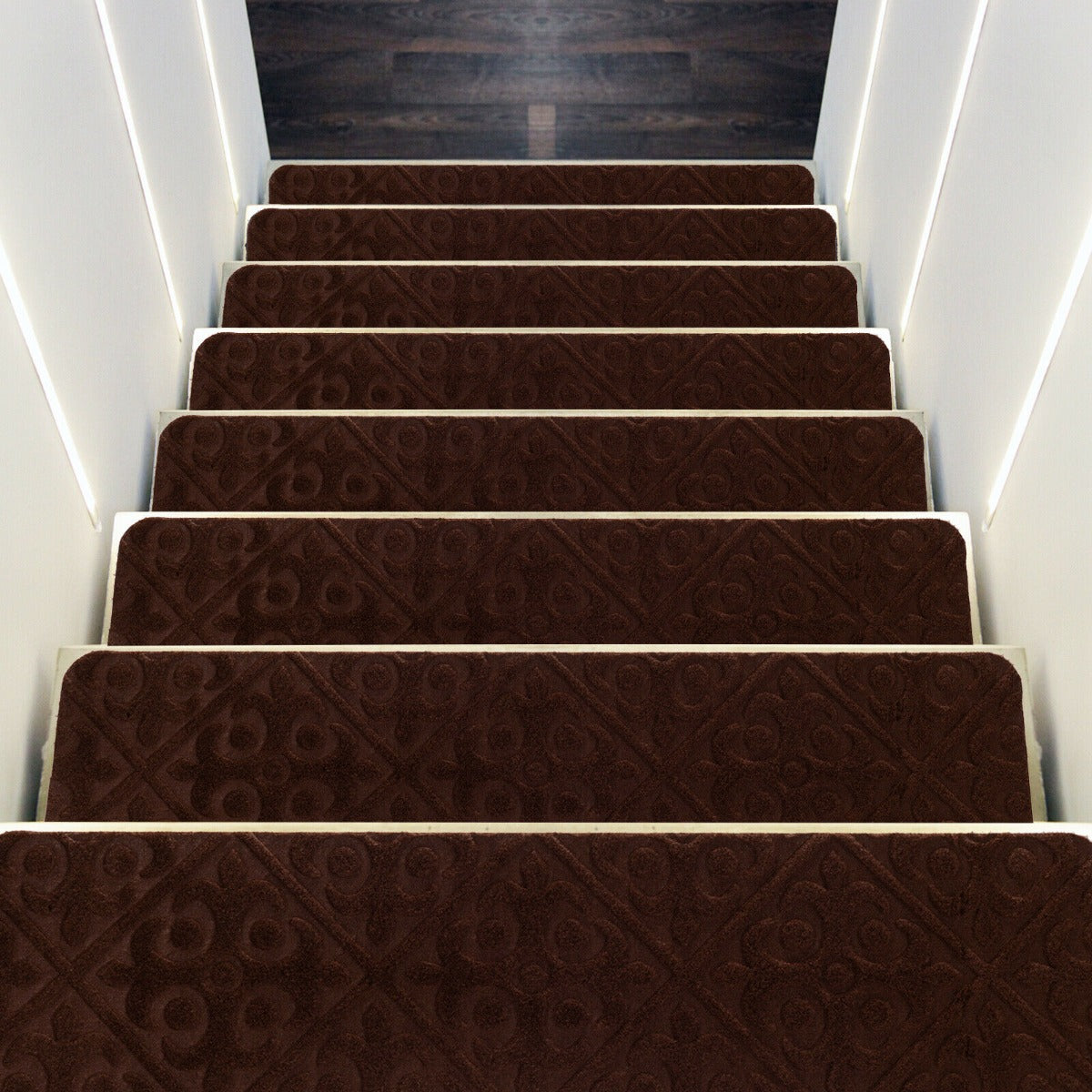 Non-Slip Stair Mats with Reusable Adhesive-Grey