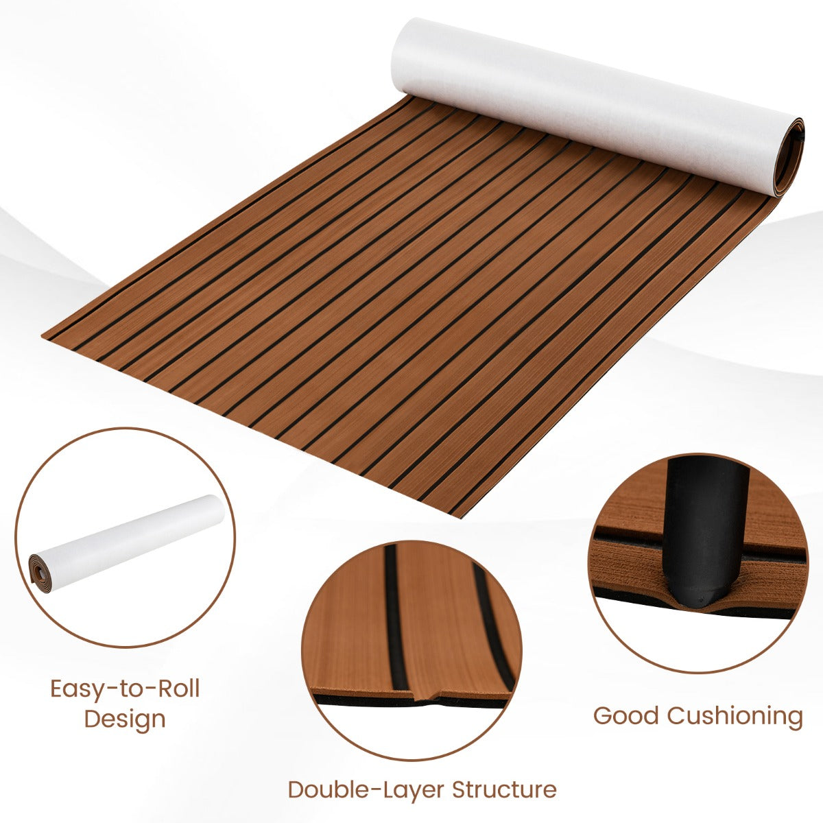 240 x 90 cm Non-Slip Marine Carpeting Mat-Dark Grey