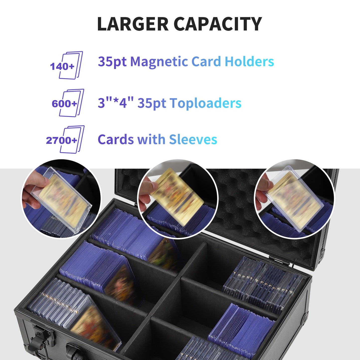 HZGXQN Toploader Storage Box – 600+ Top Loaders, 3x4 Inch Card Case