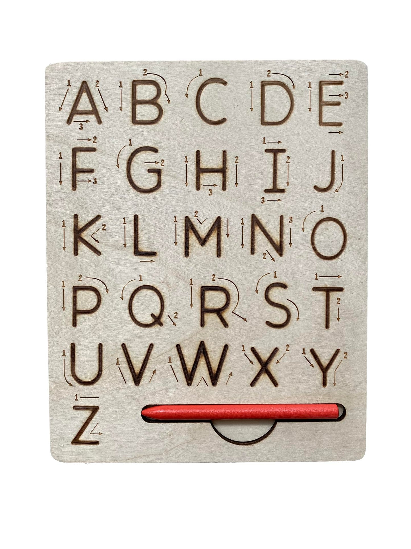 hzsshb Wooden Letters Practicing Board – Double-Sided ABC Tracing for Kids 3-8