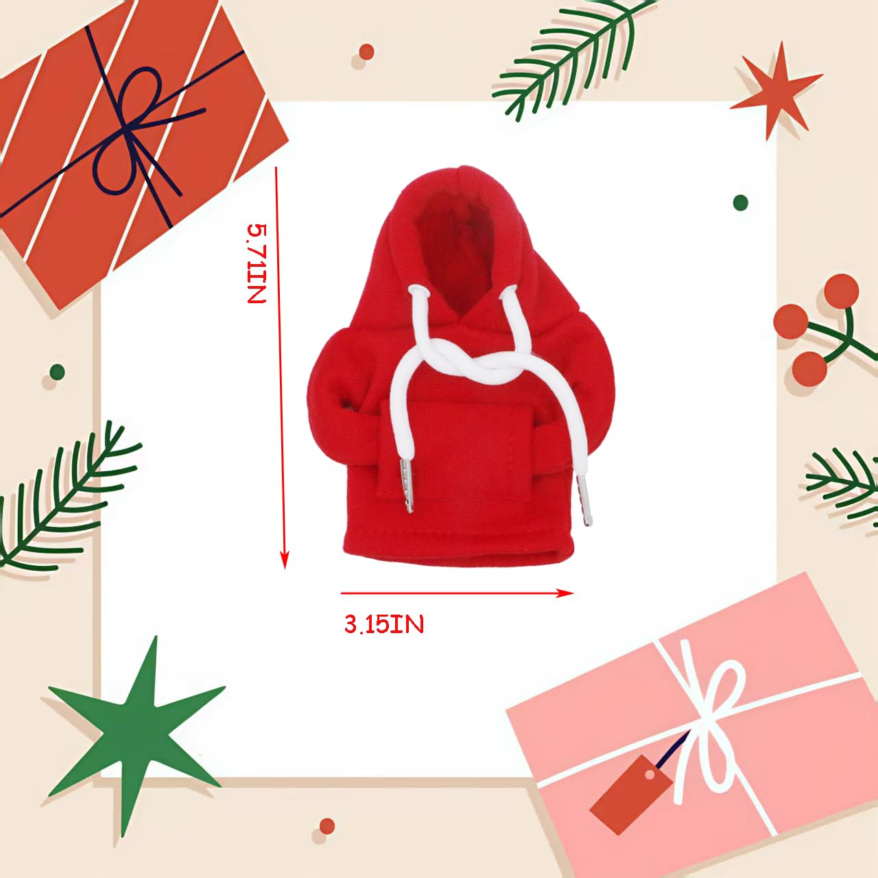 i-Beeboo 3Pcs 7-Inch Desktop Goose Outfits Set: Red Hoodie, Scooter & Sunglasses