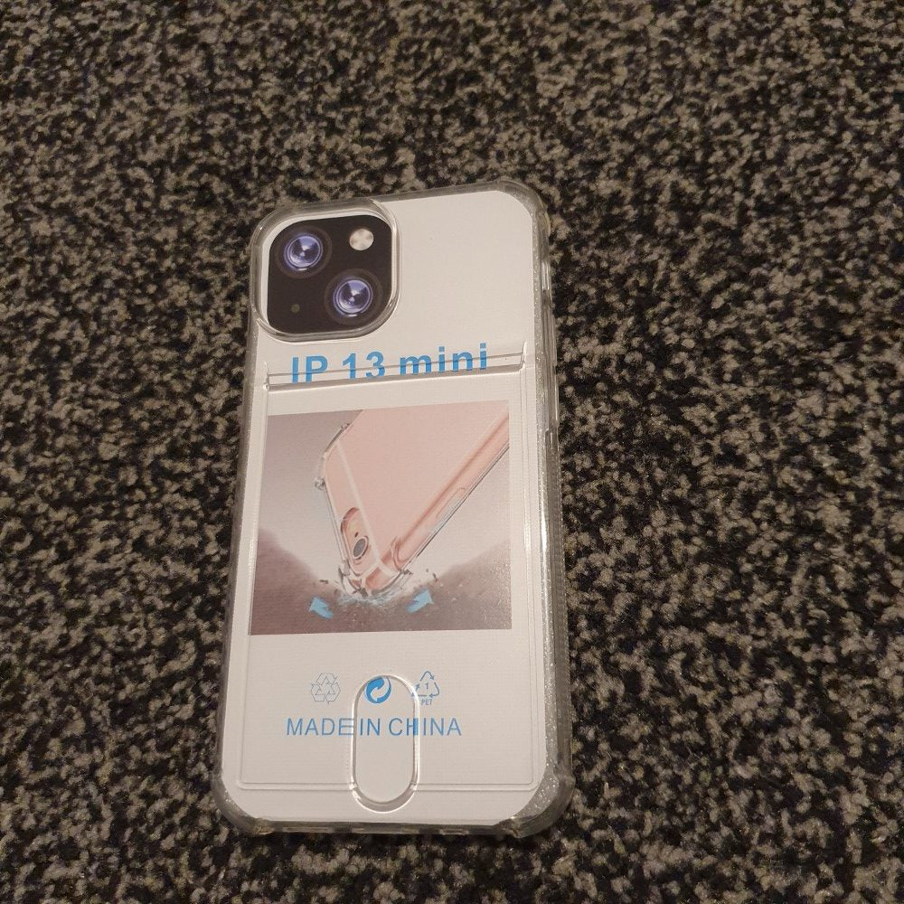 Soft TPU Clear Case With Card Slot - For iPhone 13 Mini