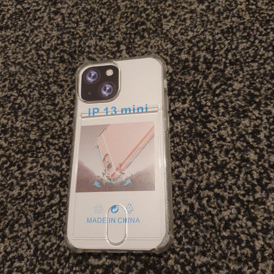 Soft TPU Clear Case With Card Slot - For iPhone 13 Mini