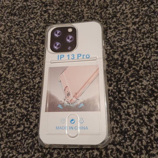 Soft TPU Clear Case With Card Slot - For iPhone 13 Pro