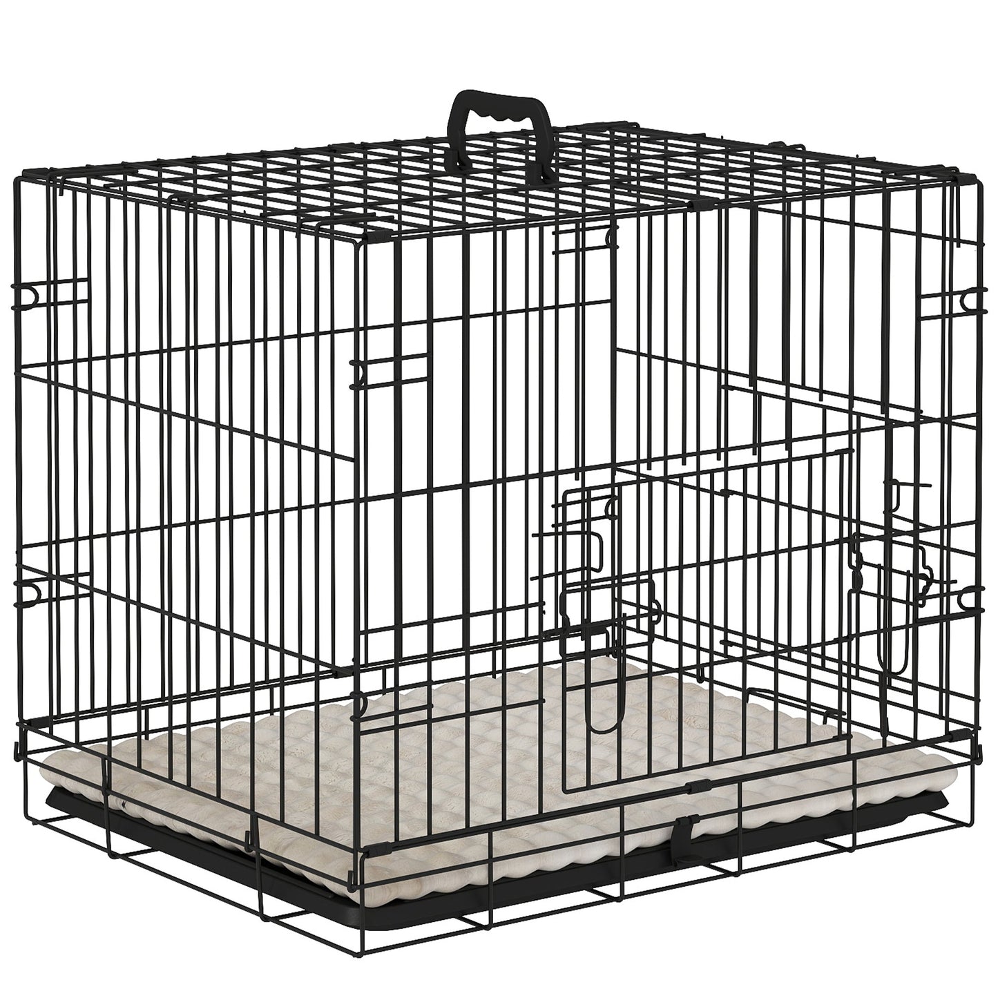 PawHut Dog Crate with 2 Doors, Tray, Soft Cushion, for Extra Small Dogs