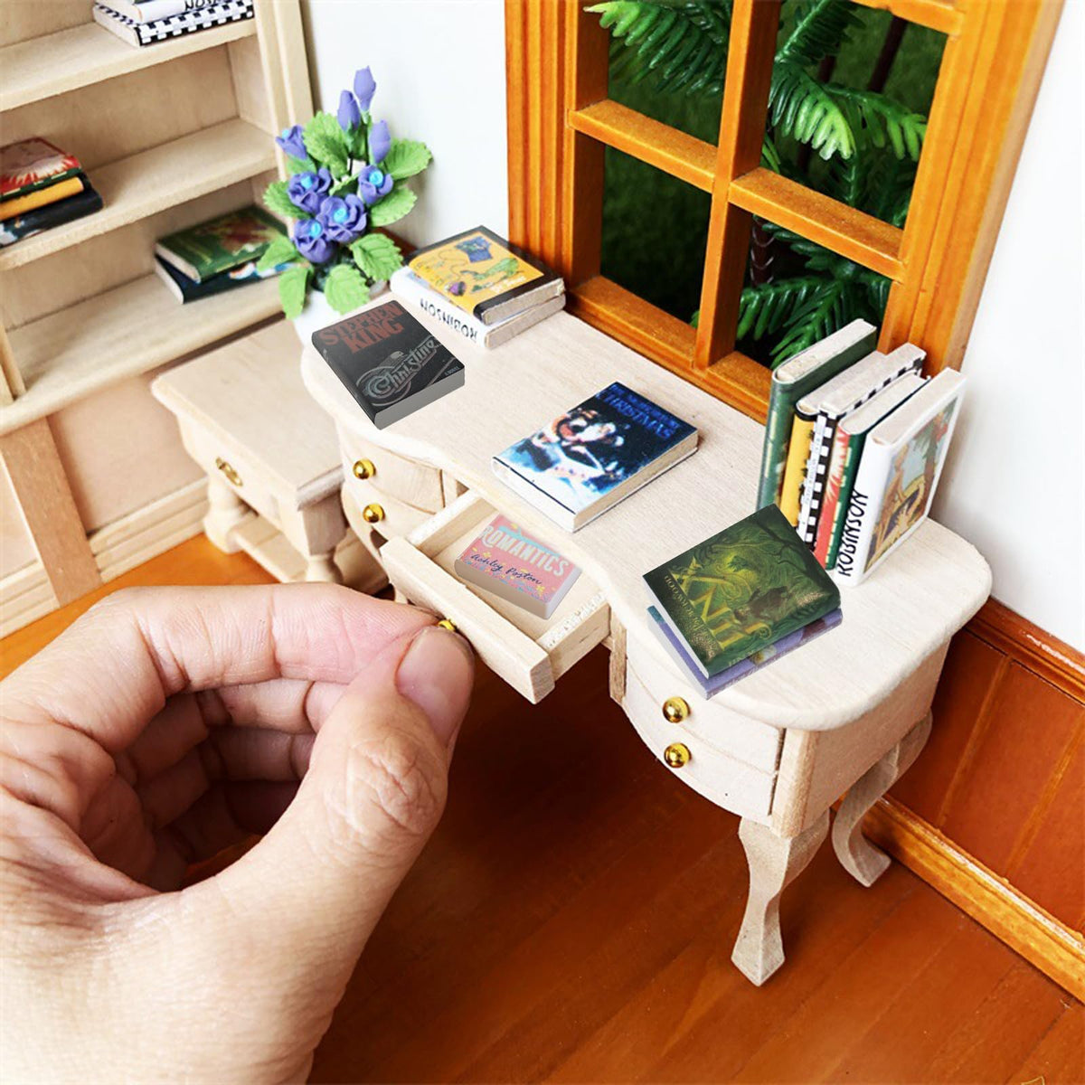IAIHBBLY 150 Pcs Mini Books for Dollhouse - Realistic Foam Miniature Book Set for Crafts & Decor