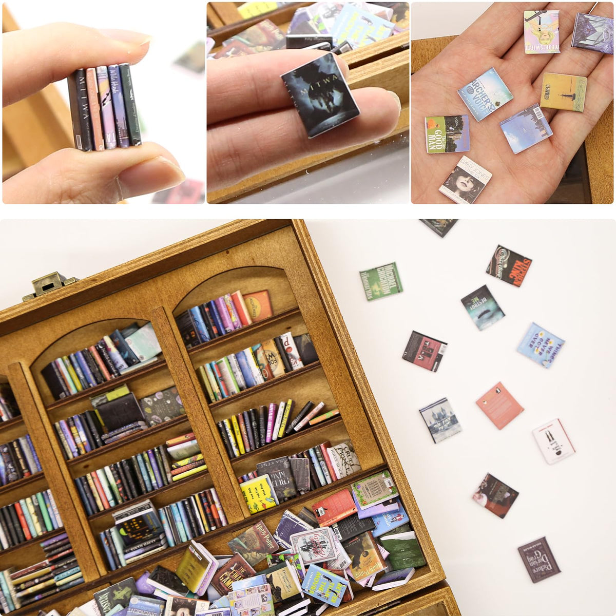 IAIHBBLY 150 Pcs Mini Books for Dollhouse - Realistic Foam Miniature Book Set for Crafts & Decor