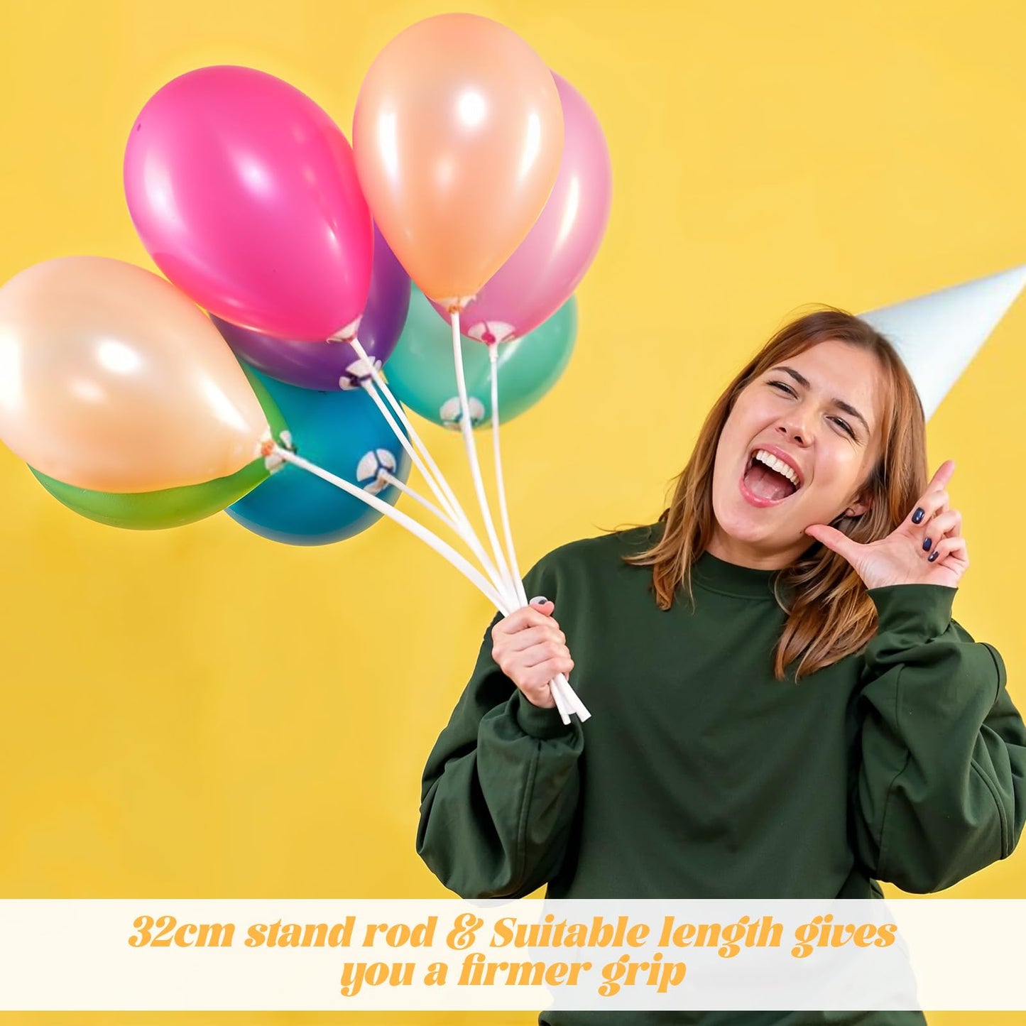 IANFAN 30 Pcs Balloon Sticks with Holders – Clear Plastic Balloon Holder Sticks for Parties