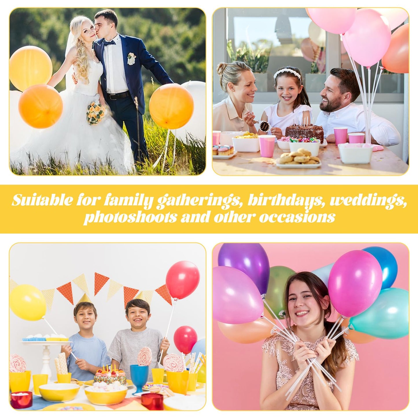 IANFAN 30 Pcs Balloon Sticks with Holders – Clear Plastic Balloon Holder Sticks for Parties