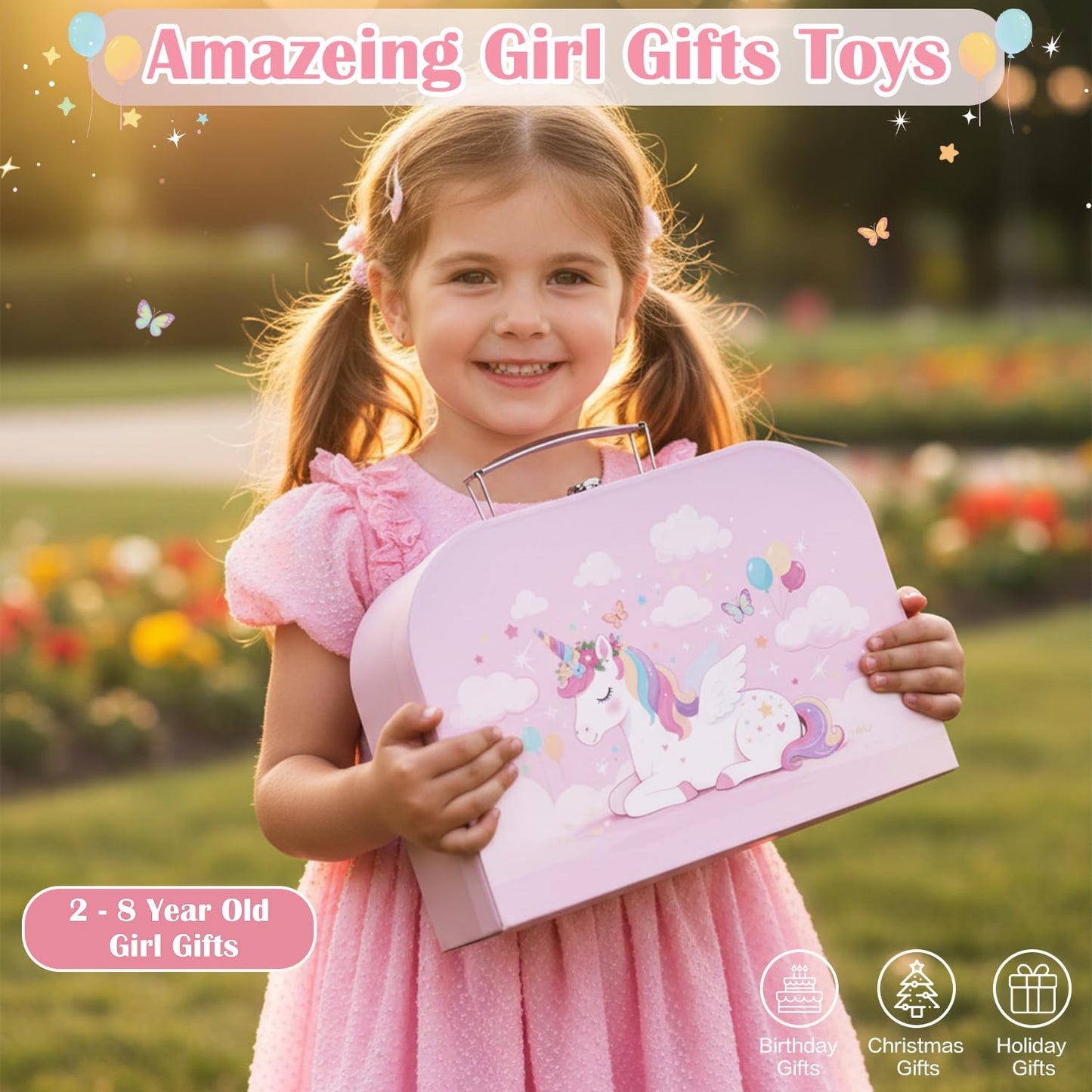 iAOVUEBY 49-Piece Tea Party Set for Little Girls | Princess Pretend Play Toys, Ages 3-8