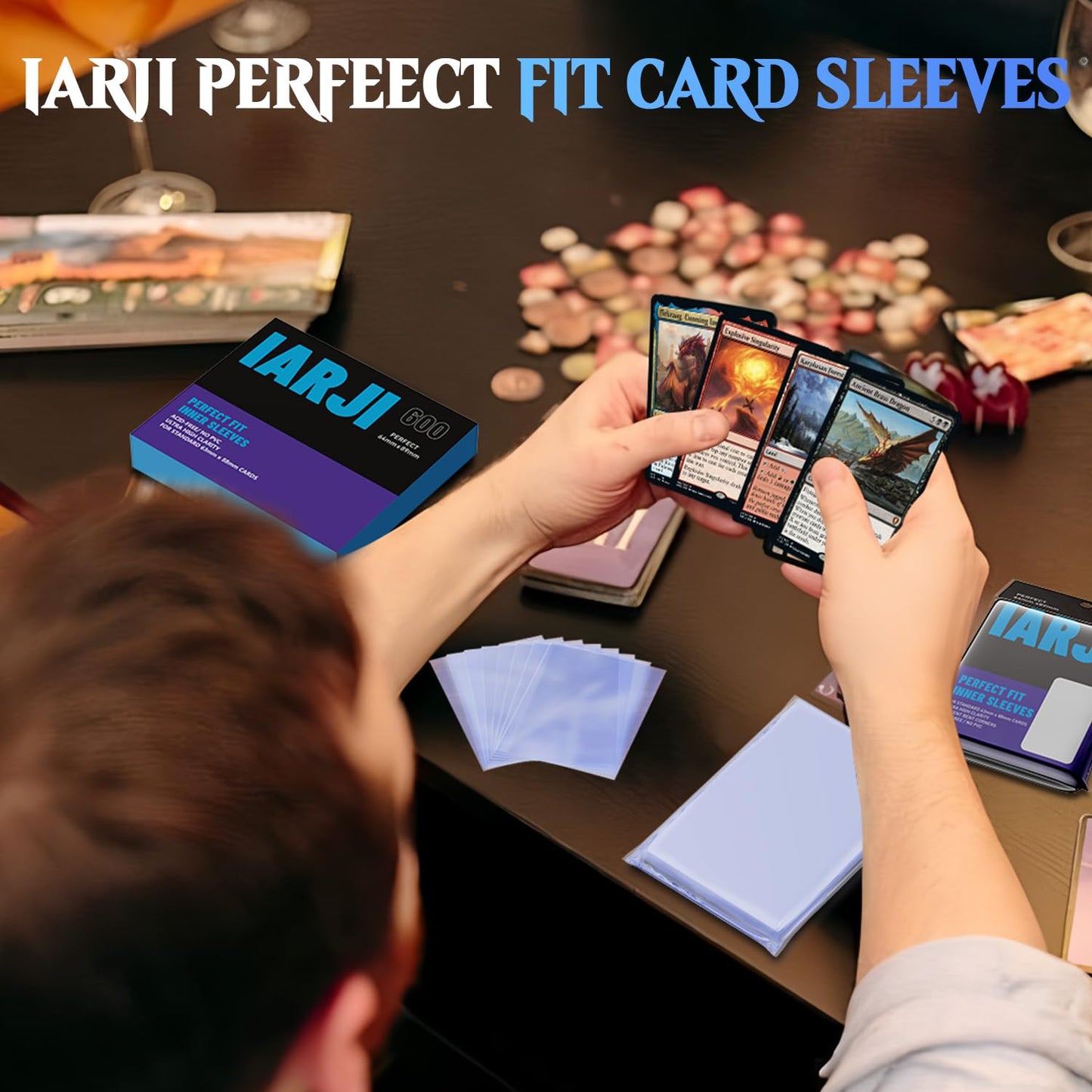 IARJI 5000-Count Perfect Fit Card Sleeves – Exact Fit Inner Sleeves for MTG, PKM, TCG
