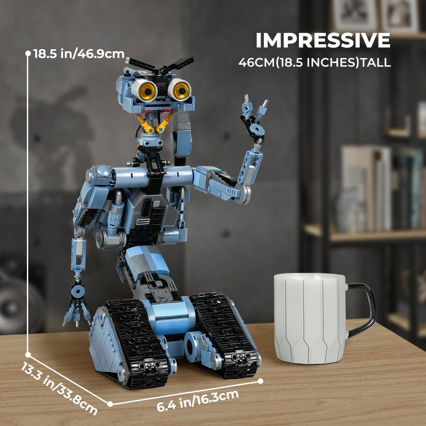iATOM Johnny 5 Robot Building Set — 1176 Pieces, Remote Control, Rechargeable Battery