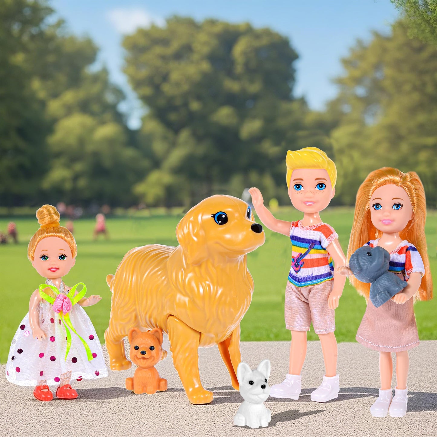iBayda Family Dollhouse Playset – 5 Figures with Pets Included | Imaginative Kids Toy