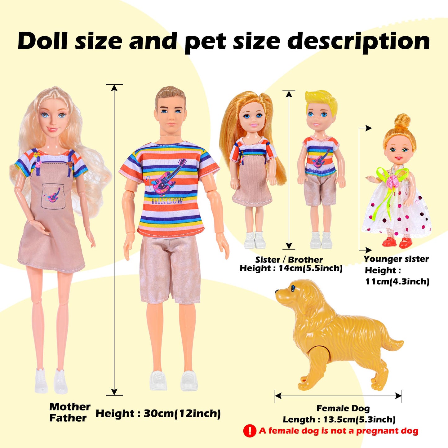 iBayda Family Dollhouse Playset – 5 Figures with Pets Included | Imaginative Kids Toy