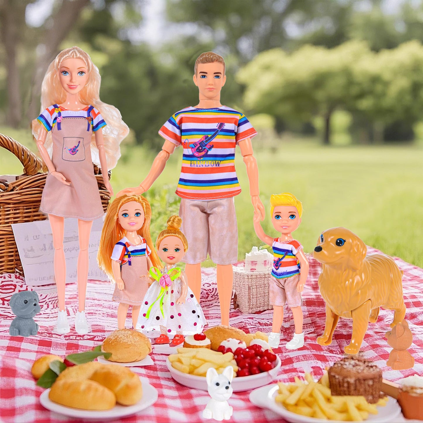 iBayda Family Dollhouse Playset – 5 Figures with Pets Included | Imaginative Kids Toy