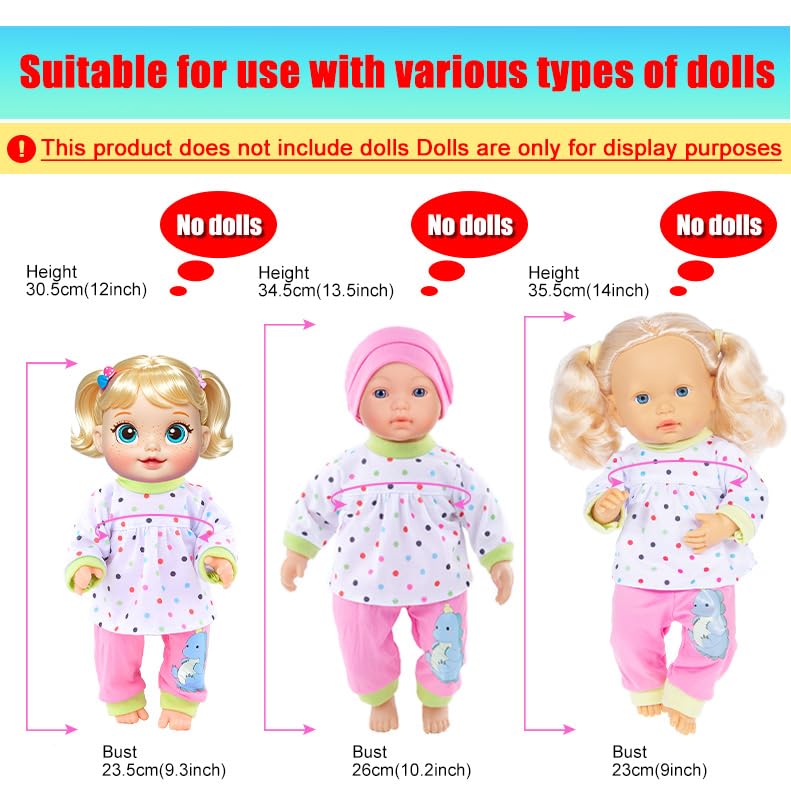 iBayda 10 Sets Doll Clothes & Accessories for 10/12/14-Inch Dolls – Hats & Headbands