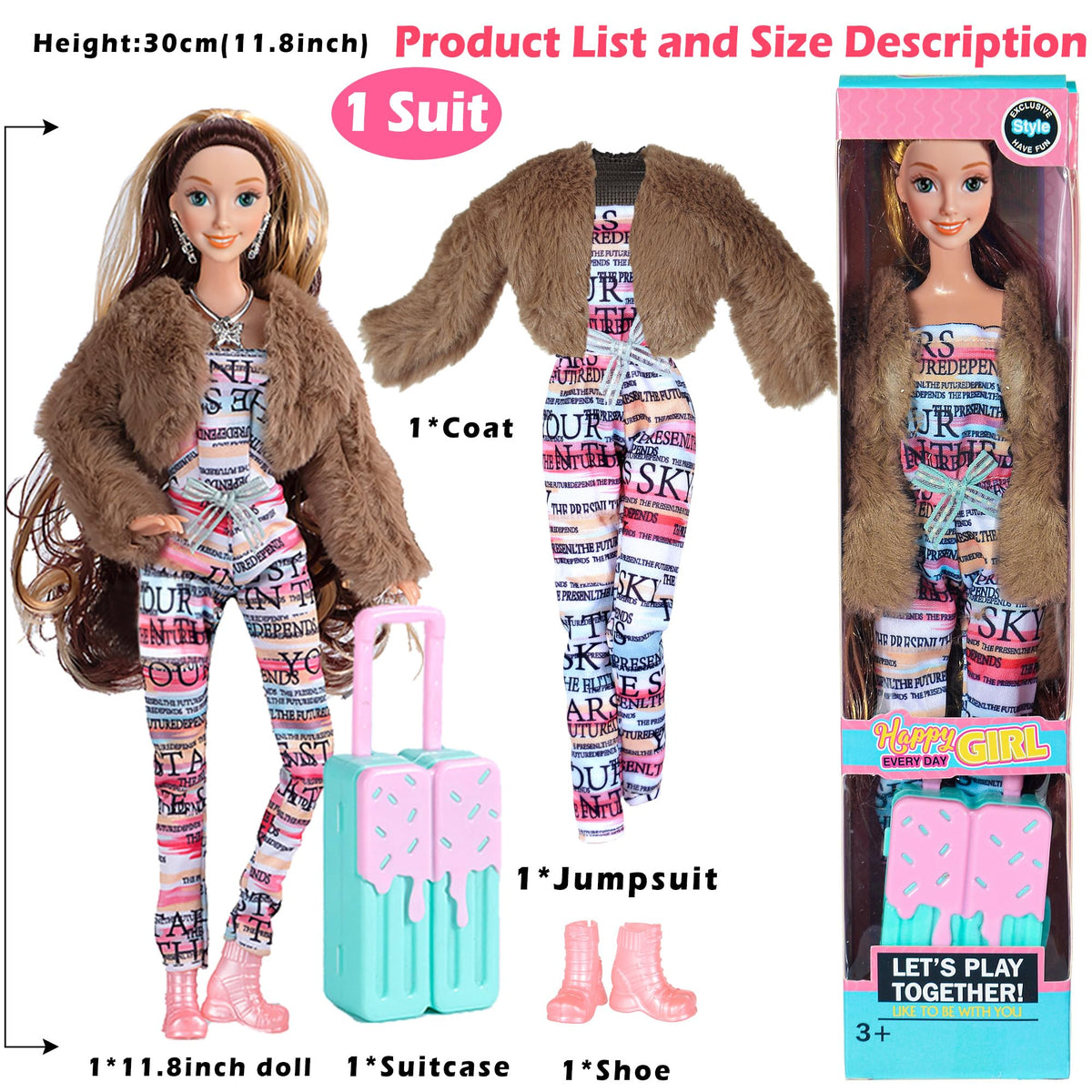 iBayda 6 Pack Fashion Dolls – 11.5-inch Princess Dolls with Outfits, Accessories & Gift Box