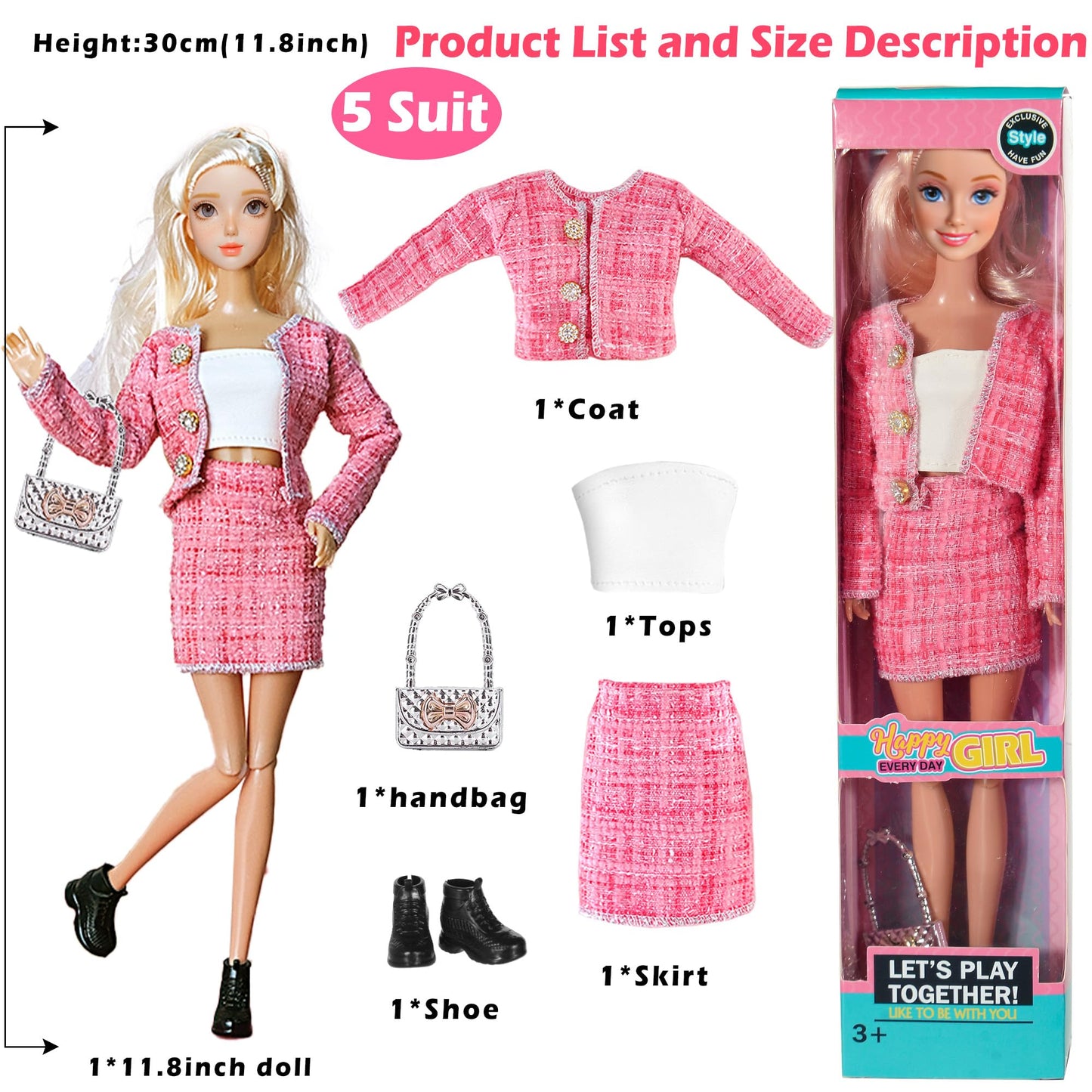 iBayda 6 Pack Fashion Dolls – 11.5-inch Princess Dolls with Outfits, Accessories & Gift Box