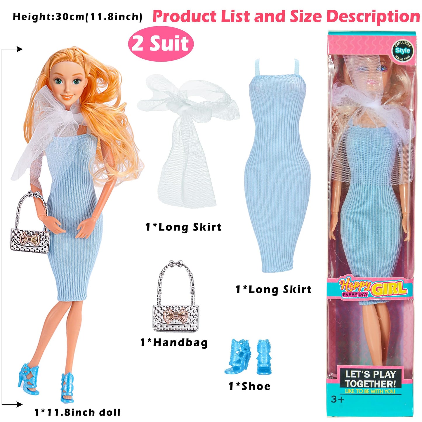 iBayda 6 Pack Fashion Dolls – 11.5-inch Princess Dolls with Outfits, Accessories & Gift Box