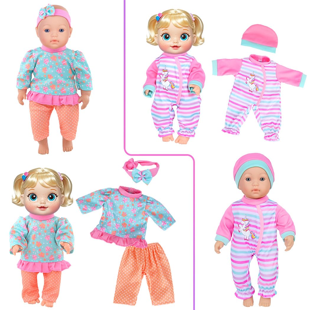 iBayda 10 Sets Doll Clothes & Accessories for 10/12/14-Inch Dolls – Hats & Headbands