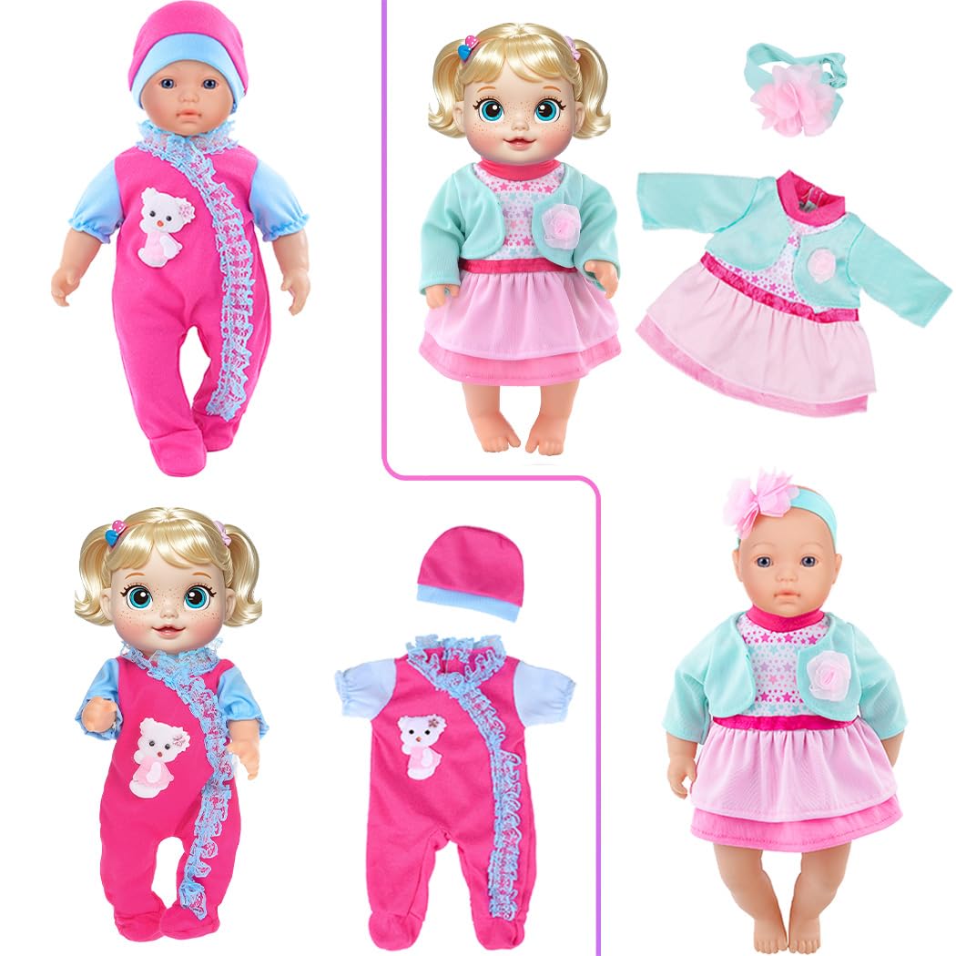 iBayda 10 Sets Doll Clothes & Accessories for 10/12/14-Inch Dolls – Hats & Headbands
