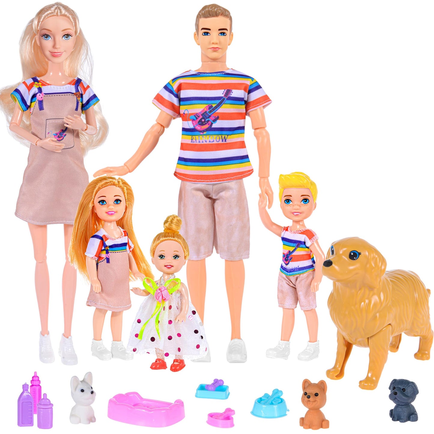 iBayda Family Dollhouse Playset – 5 Figures with Pets Included | Imaginative Kids Toy