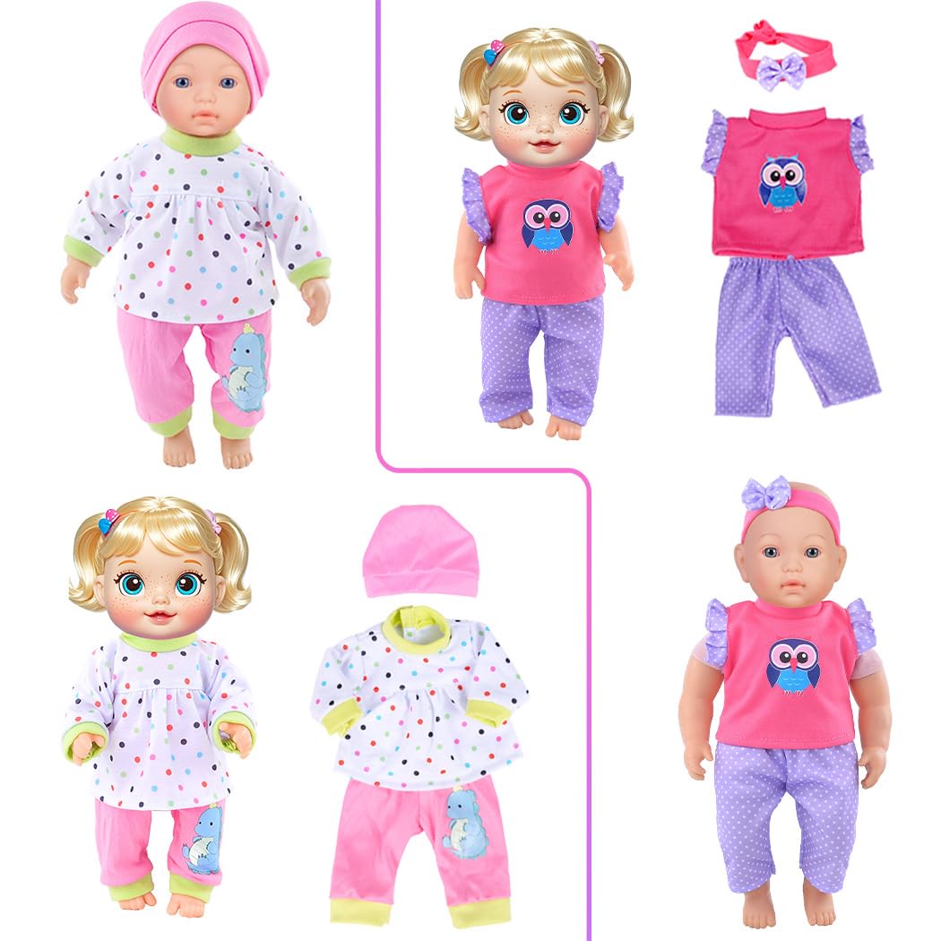 iBayda 10 Sets Doll Clothes & Accessories for 10/12/14-Inch Dolls – Hats & Headbands