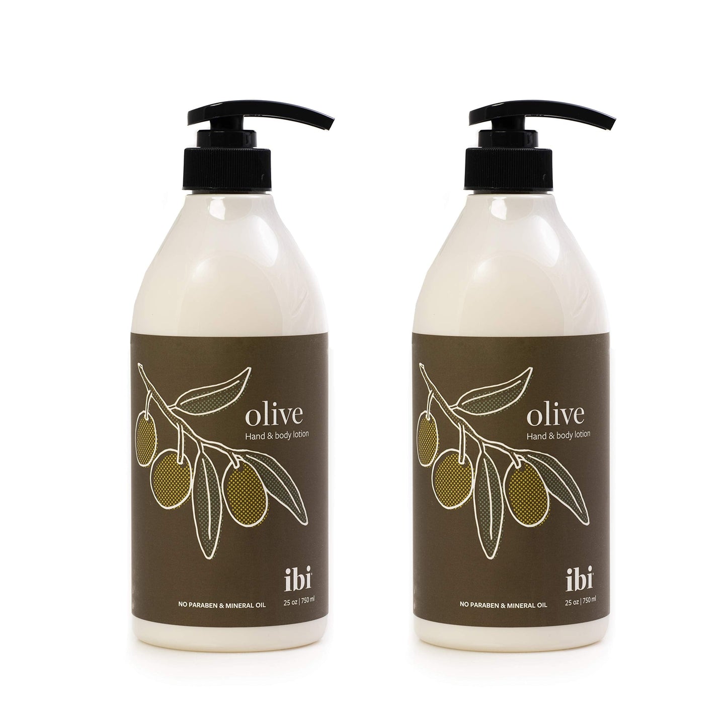 IBI Mineral Oil Free Daily Moisturizing Lotion – Olive, 2 Pump Bottle | Hand & Body Moisturizer