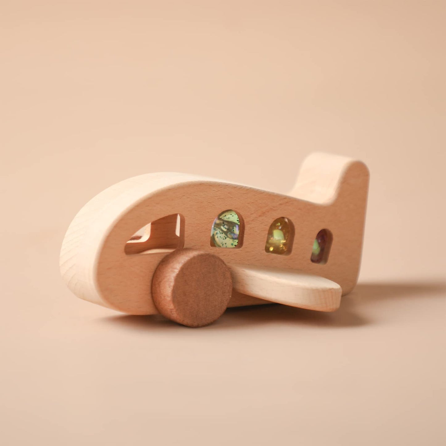 ibwaae Wooden Airplane Toys – Montessori Pull Car Set for Toddlers
