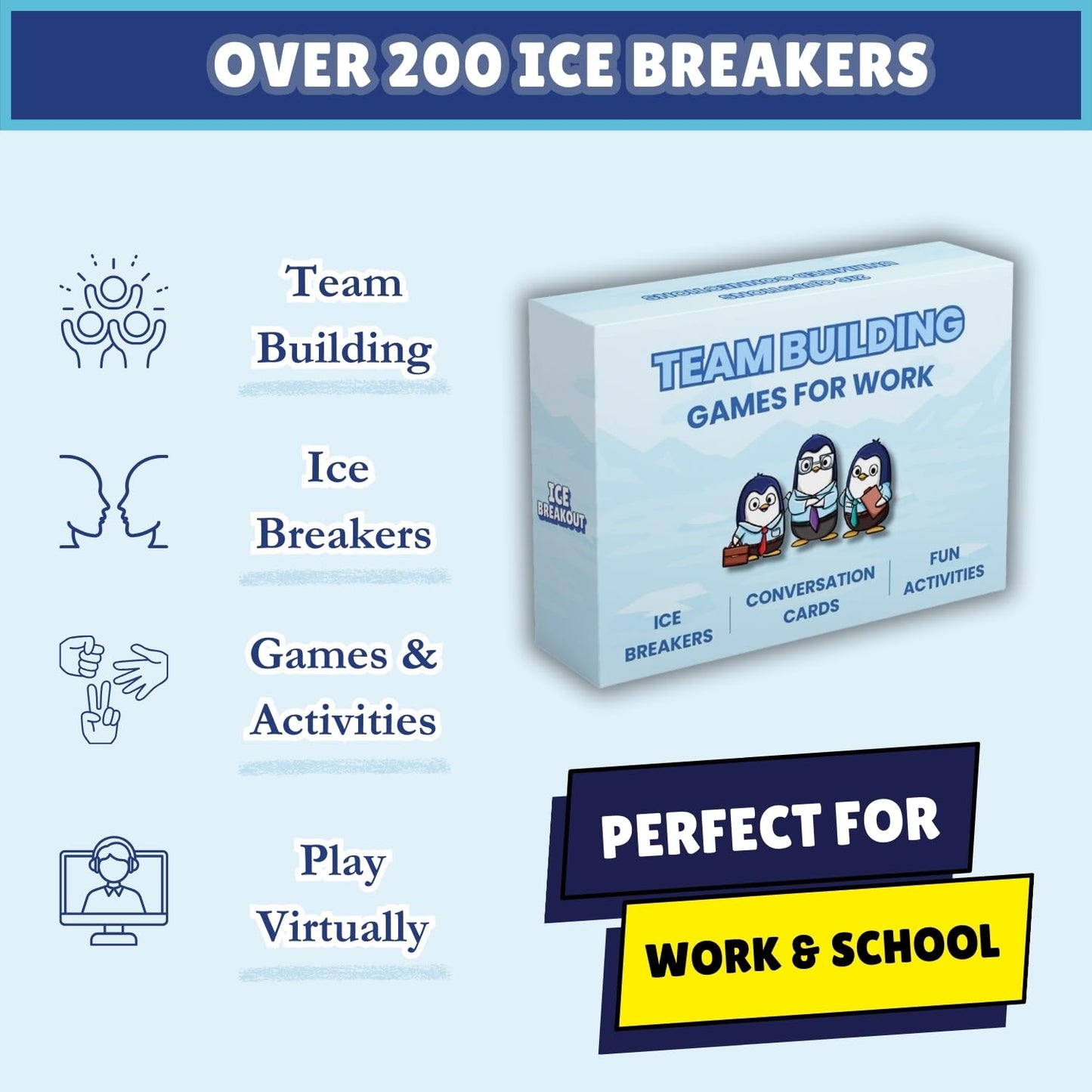 Ice Breakout: 200 Team Building Conversation Cards for Work and School