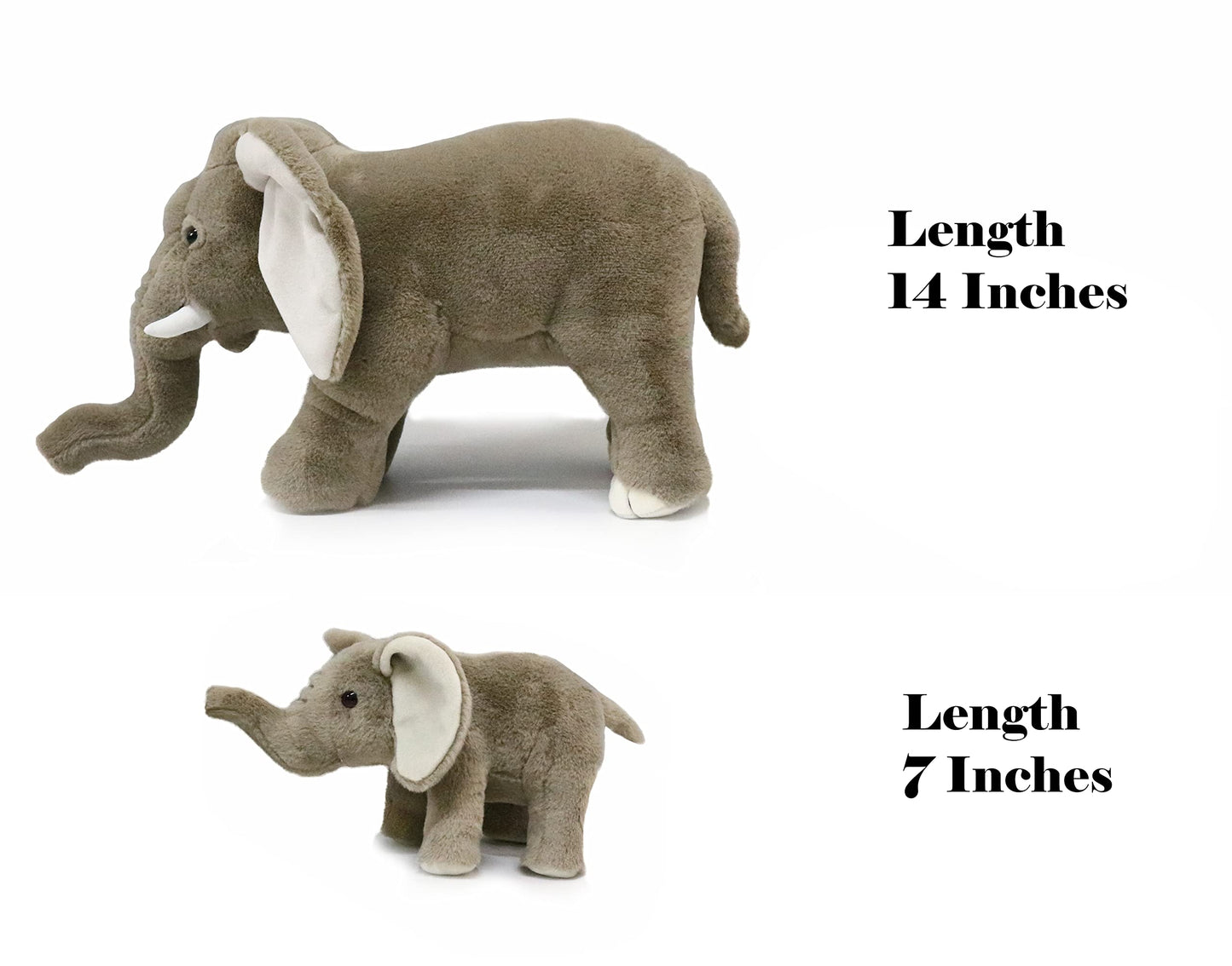 Ice King Bear Mom & Baby Elephant Stuffed Animals Set | Plush Zoo Toys