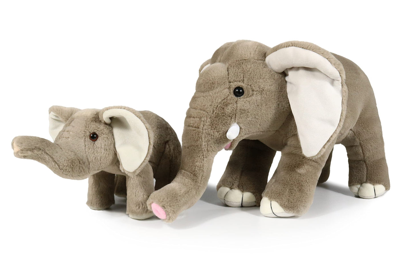 Ice King Bear Mom & Baby Elephant Stuffed Animals Set | Plush Zoo Toys