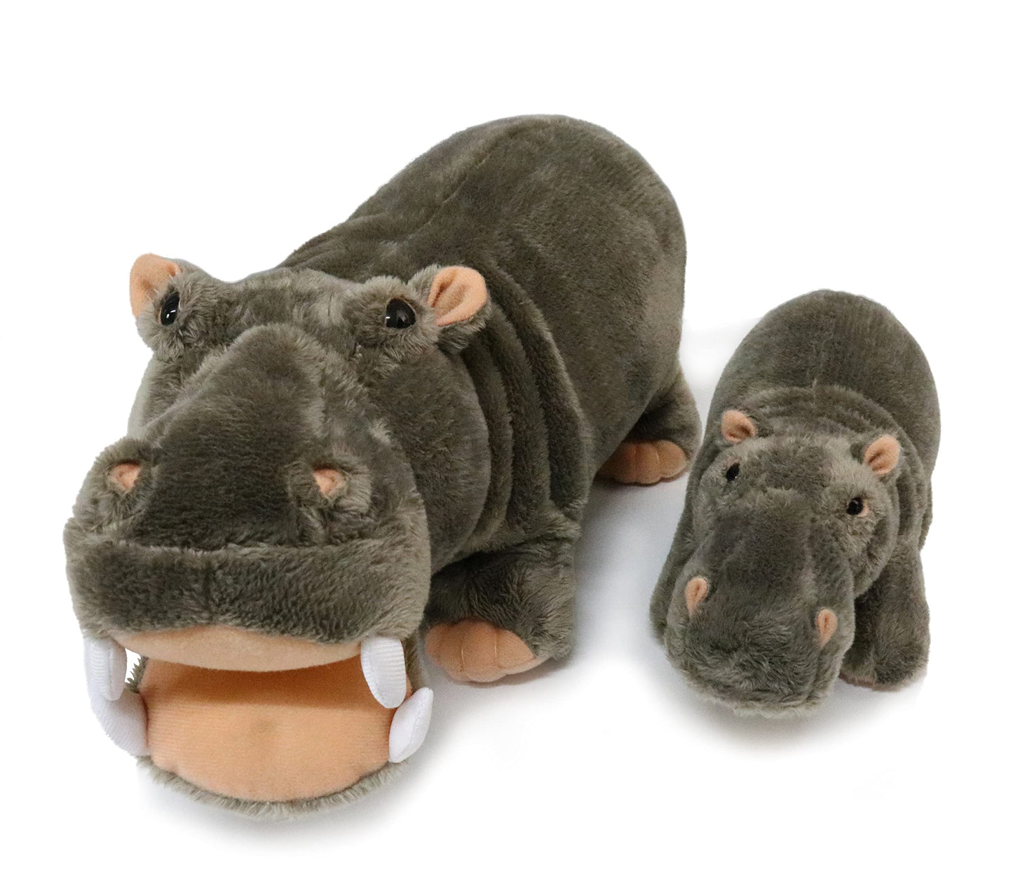 Ice King Bear Mom & Baby Hippo Plush Set – 14in & 8in Stuffed Animals