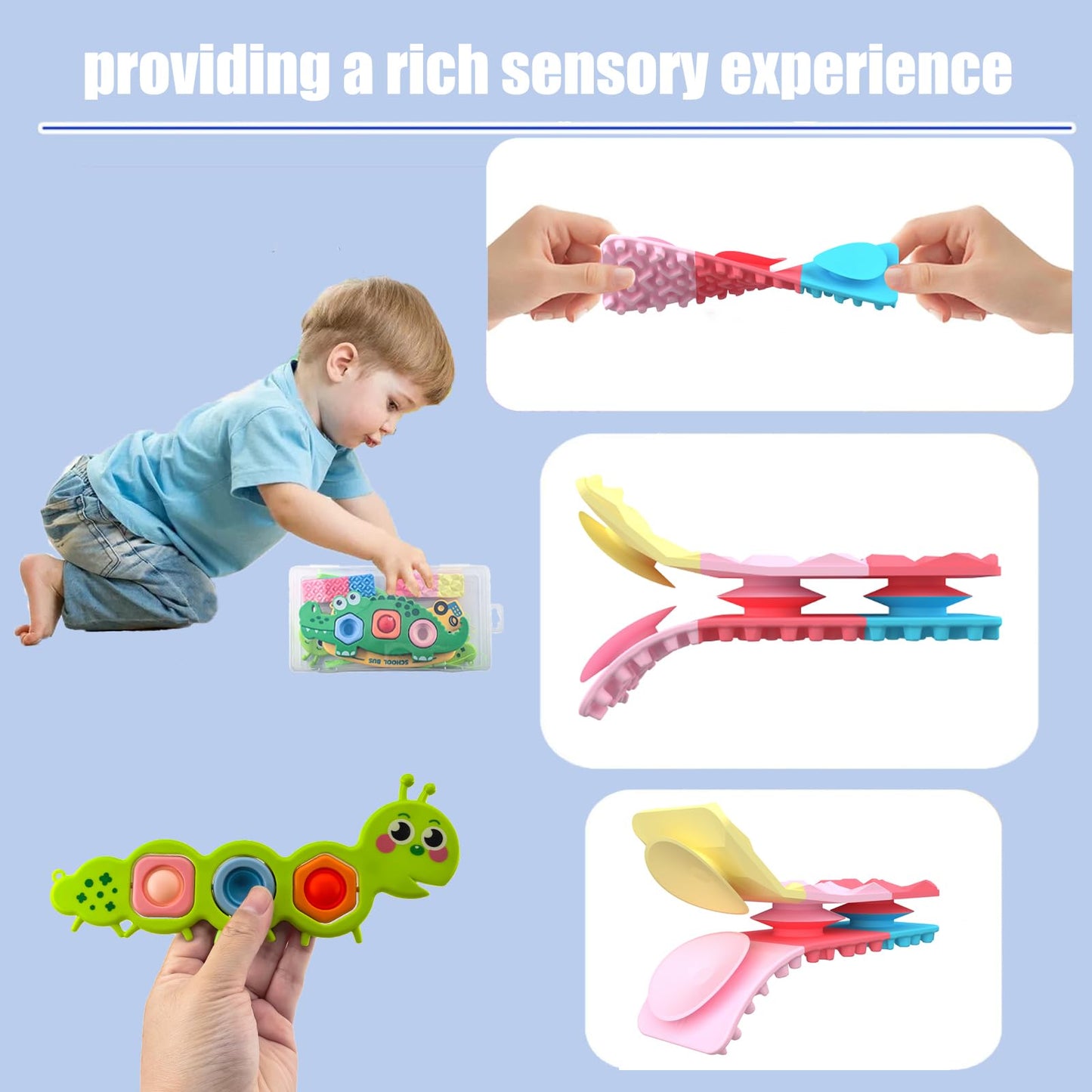 Iceacrin 7 Pcs Fidget Popper Sensory Toys for Travel and Classroom