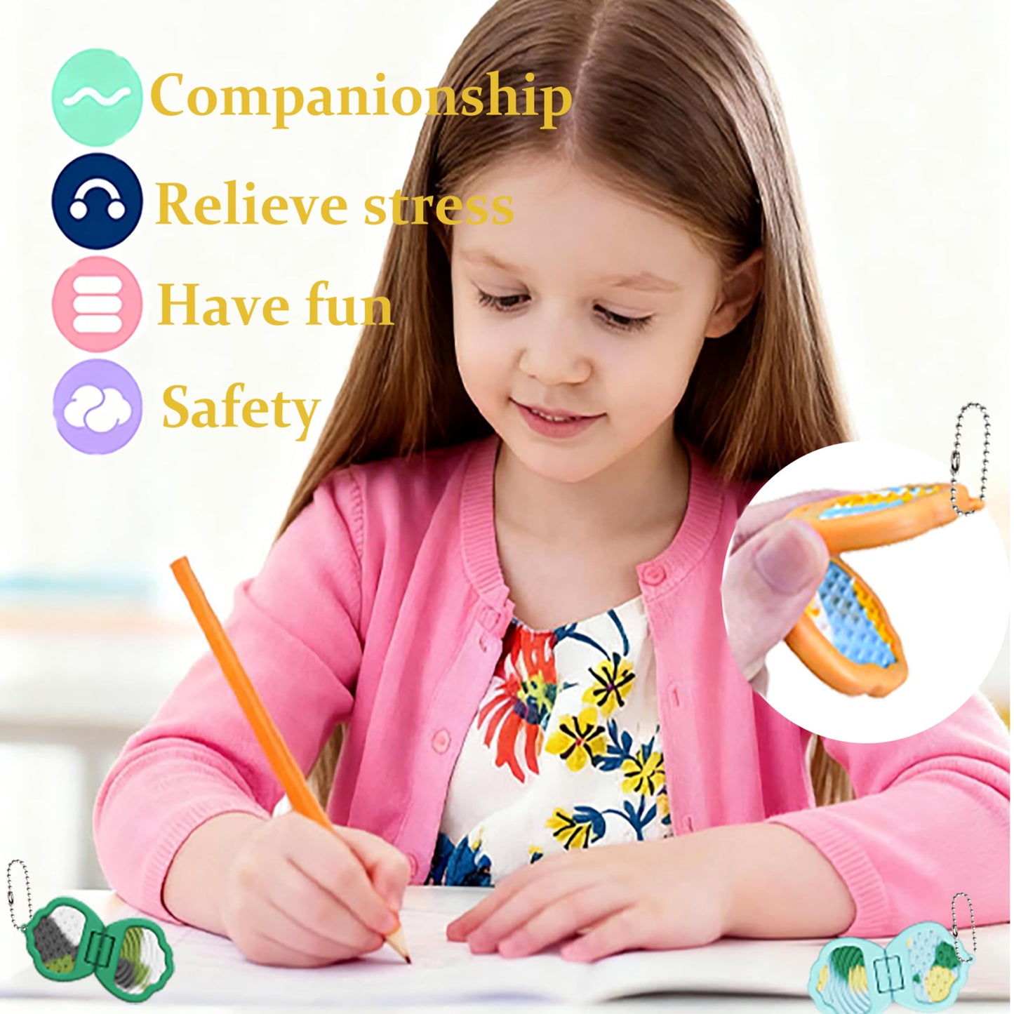 Iceacrin 3PC Silent Fidget Toys for Autism, Classroom Focus & Portable Sensory Tools