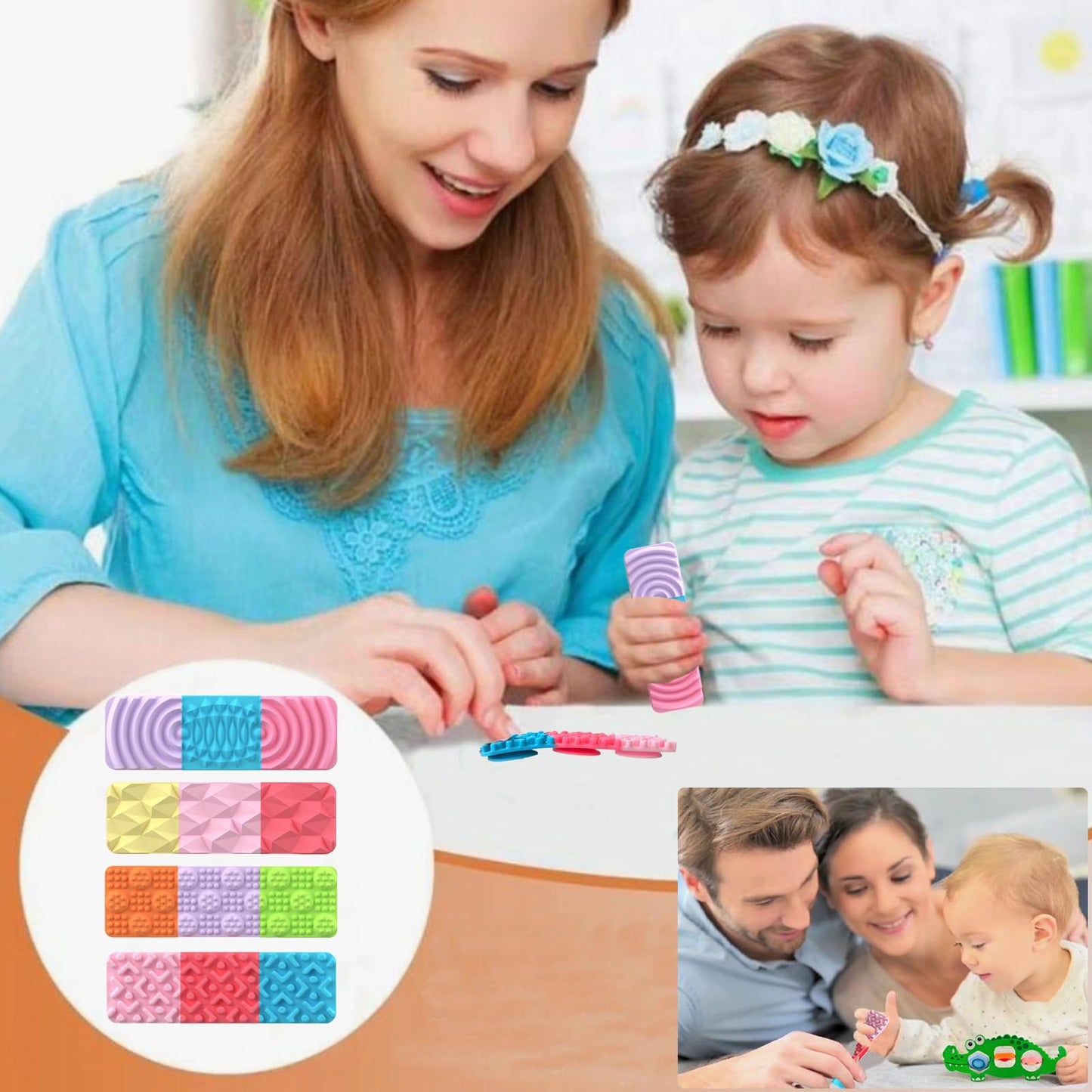 Iceacrin 8 Pack Sensory Strips – Fidget Toys for Autism, Anxiety Relief, Classroom & Travel
