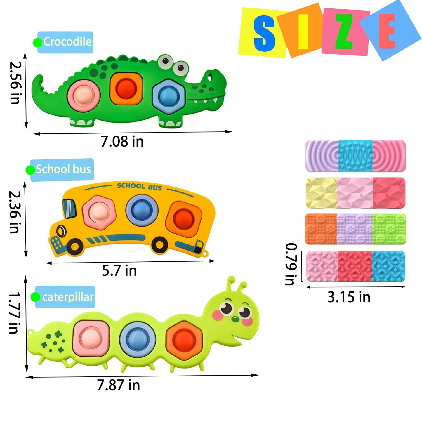 Iceacrin 8 Pack Sensory Strips – Fidget Toys for Autism, Anxiety Relief, Classroom & Travel