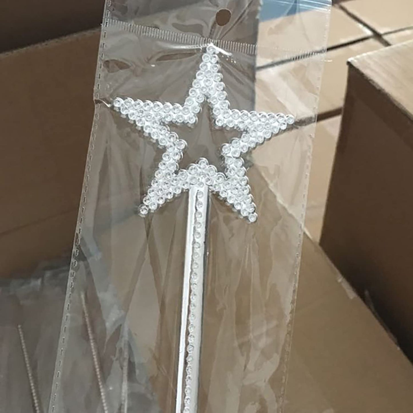 ICEYLI Star Wand 13-Inch Silver Fairy Wand for Princess Parties & Favors