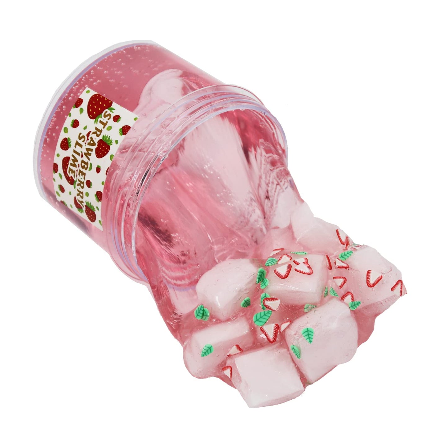 ICHICHI Strawberry Crunchy Slime Kit – Pink Glimmer 200ml, Gift & Party Favorite