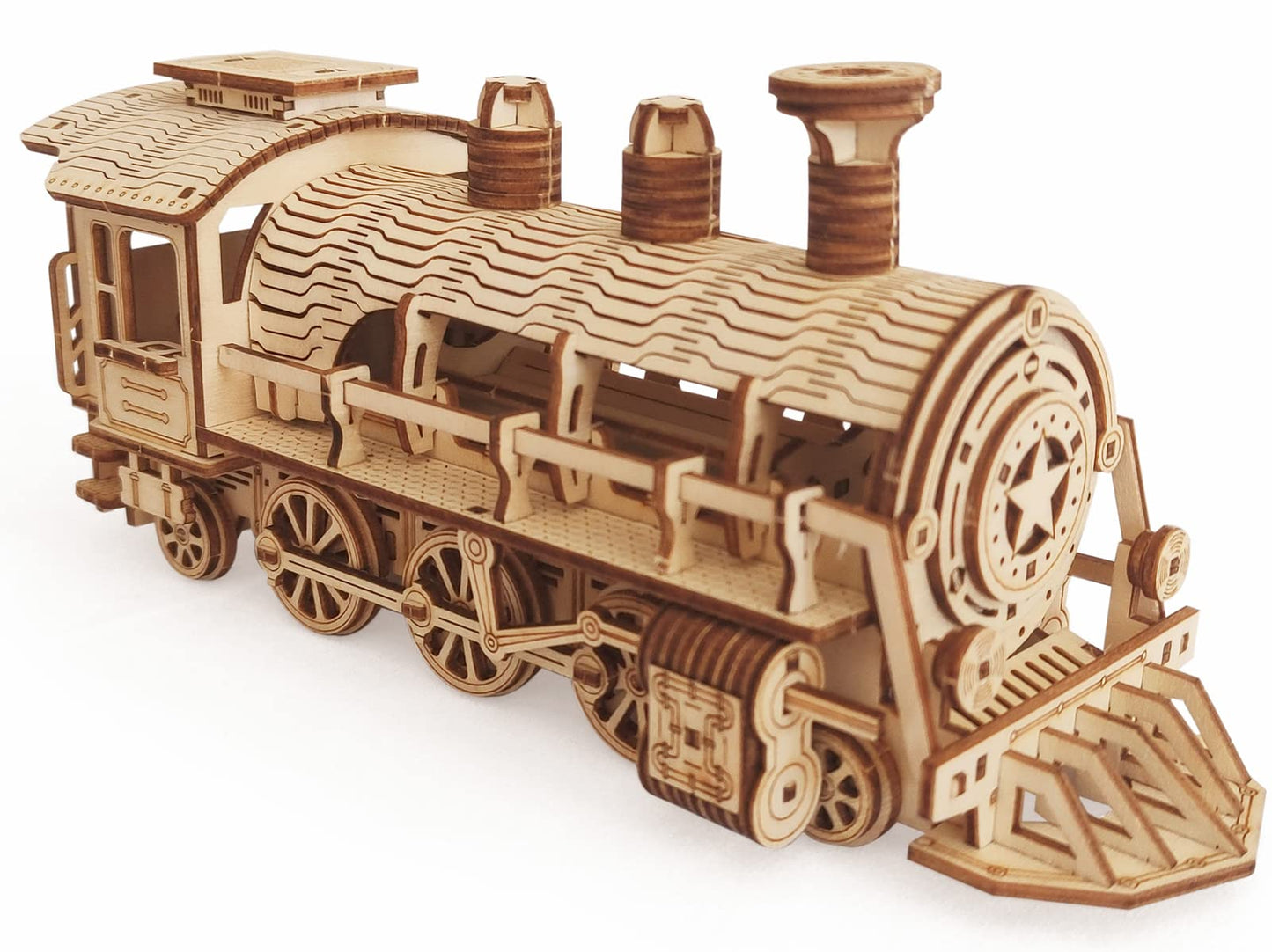 i-CHONY 3D Wooden Steam Train Puzzle Kit – DIY Mechanical Model for Adults & Teens