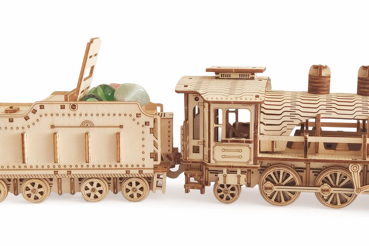 i-CHONY 3D Wooden Steam Train Puzzle Kit – DIY Mechanical Model for Adults & Teens