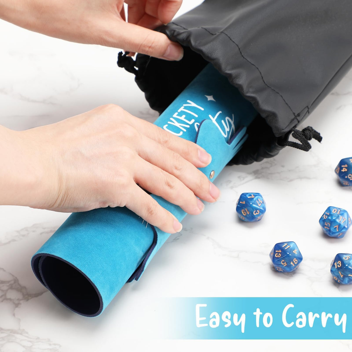 ICoDeesse Blue Cat Dice Tray – Purple Cat PU Leather Dice Holder for RPG, Portable Desk Organizer