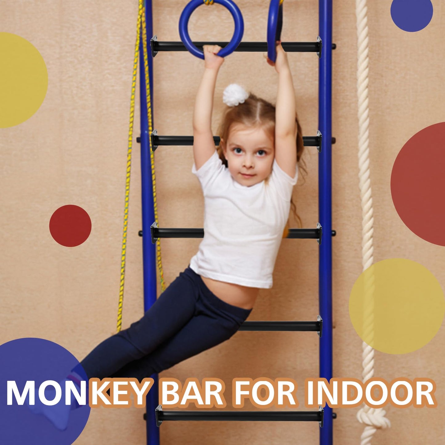 ICokin 16.5-inch Outdoor Monkey Bars – Set of 12, Black Metal, Mounting Plates Included