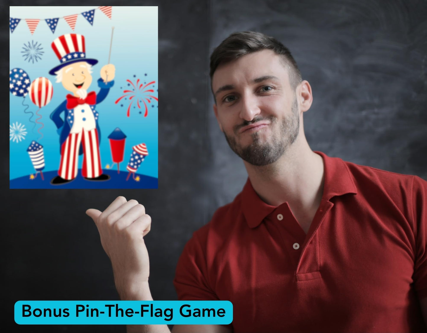 Iconikal 32-Player Patriotic Bingo & Pin the Flag Set | 4th of July Fun