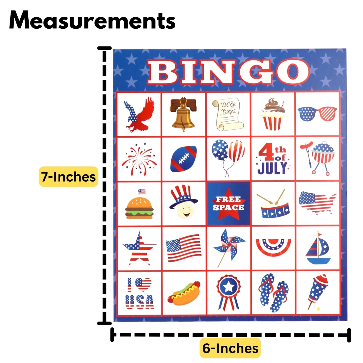 Iconikal 32-Player Patriotic Bingo & Pin the Flag Set | 4th of July Fun