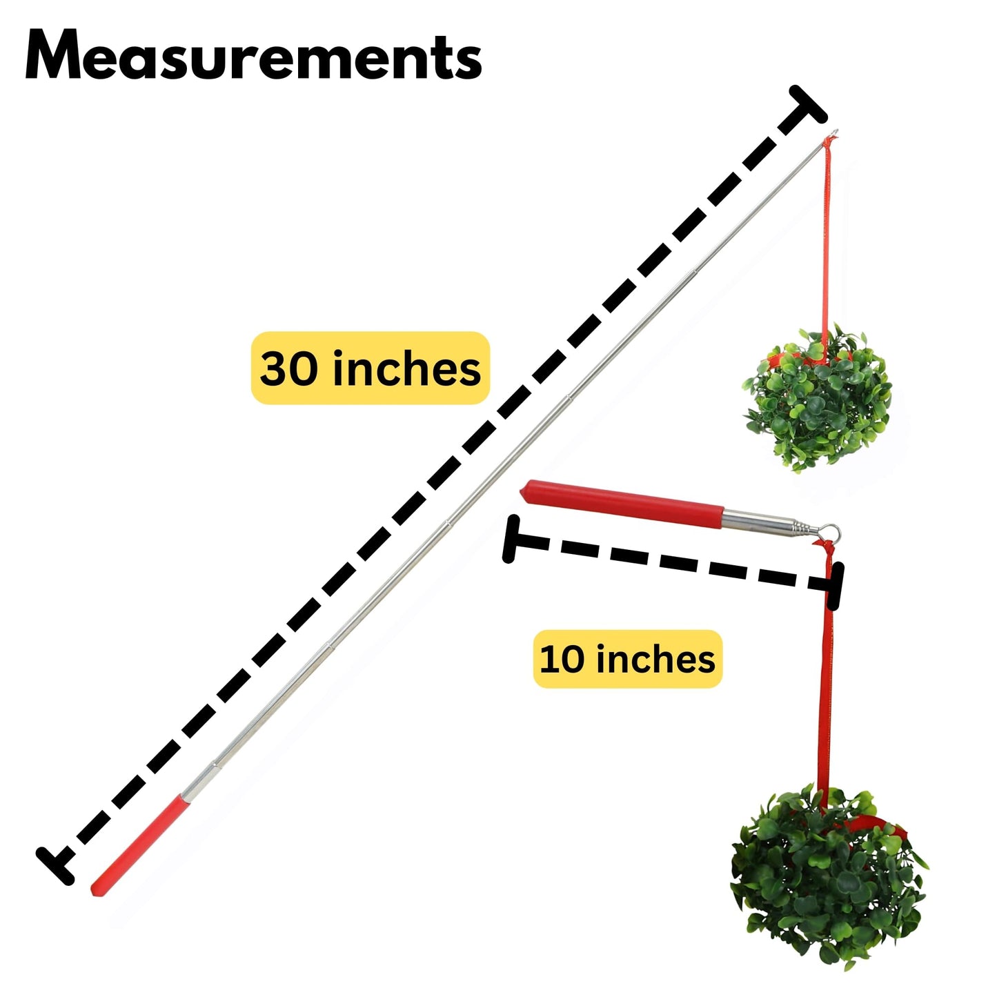 Iconikal 2-Pack Extendable Mistletoe-On-A-Stick | Funny Christmas Photo Booth Prop