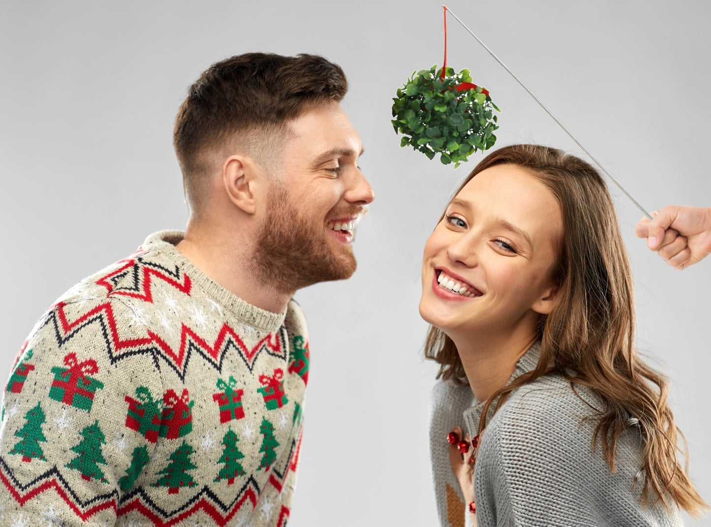 Iconikal 2-Pack Extendable Mistletoe-On-A-Stick | Funny Christmas Photo Booth Prop