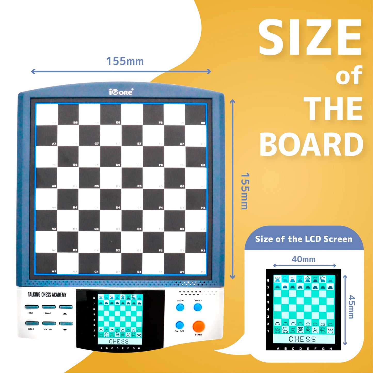 iCore Electronic Chess Set – Talking Coach, 30 Skill Levels for Kids, Beginners & Adults
