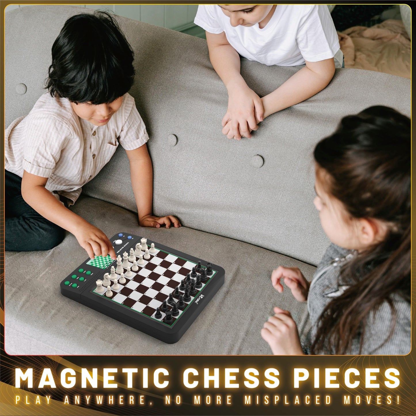 iCore Electronic Chess Set Pro Black – Voice Guide, 30 Levels, 100 Teaching Exercises